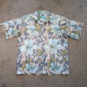 Reyn Spooner Shirt Men's Medium Toned Floral Tropical Hawaiian Vacation Shirt